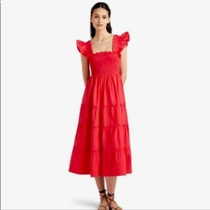 Hill House Ellie Nap Dress in Raspberry Red Poplin XS